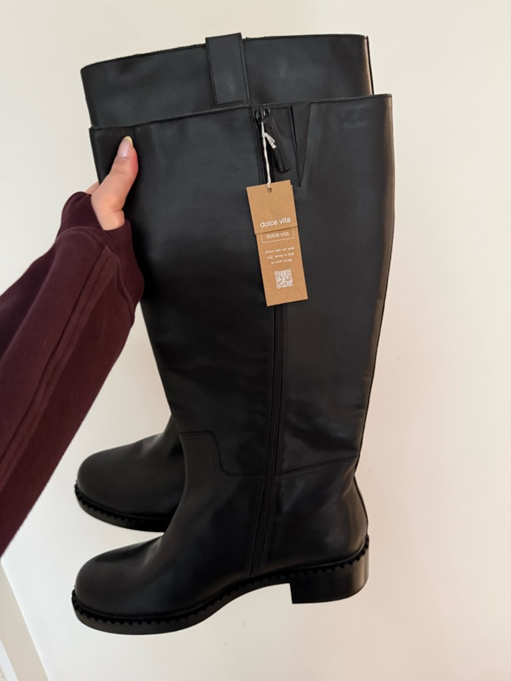 Dolce Vita Glory H2O Black Over-the-Knee Leather Boots